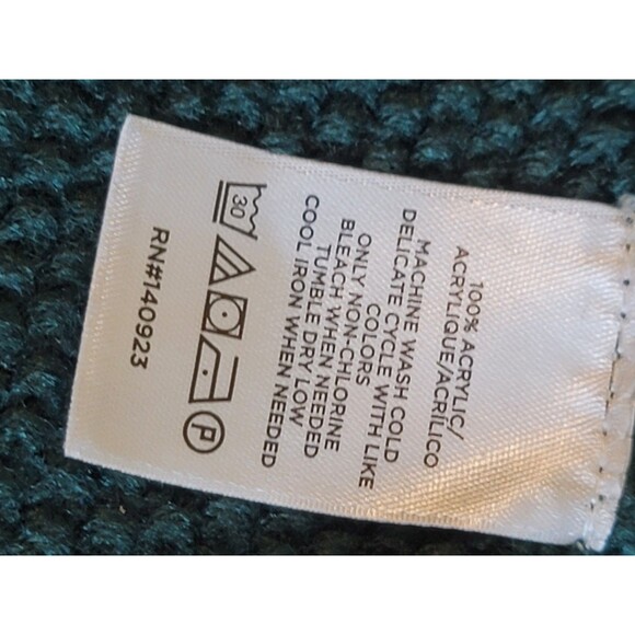 Loft Deep Emerald Green Diamond Knit Turtleneck Poncho Cape Sweater OS fits most - Picture 7 of 9